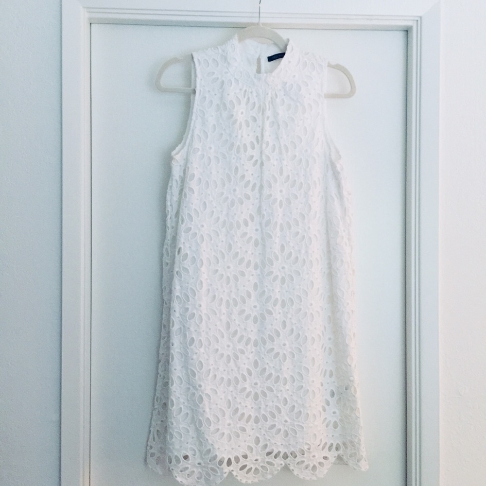 M&S White Cotton Broderie Dress